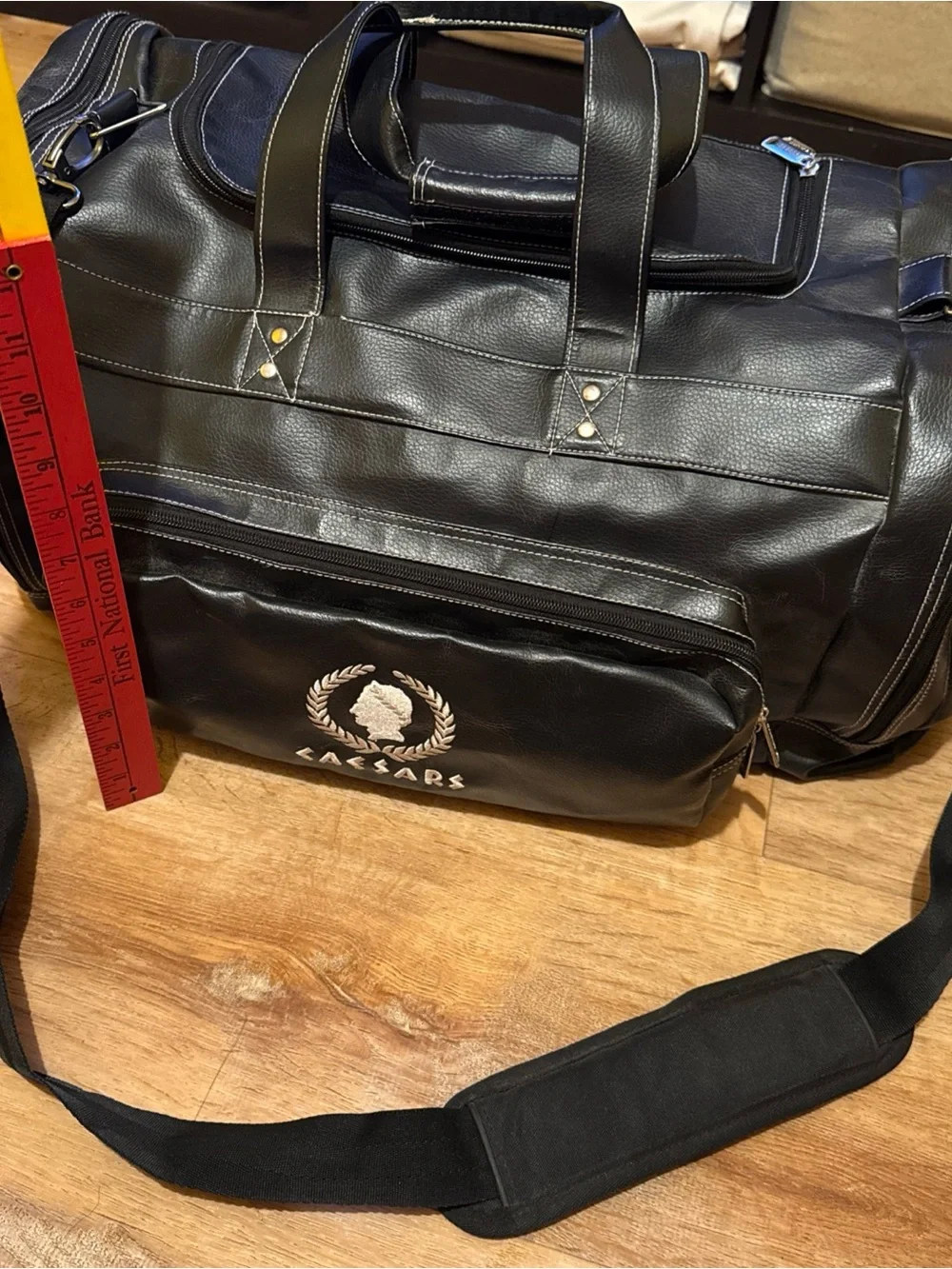 Official promotional Leather Bag With Caesar Palace Emblem Duffel Carry On Strap